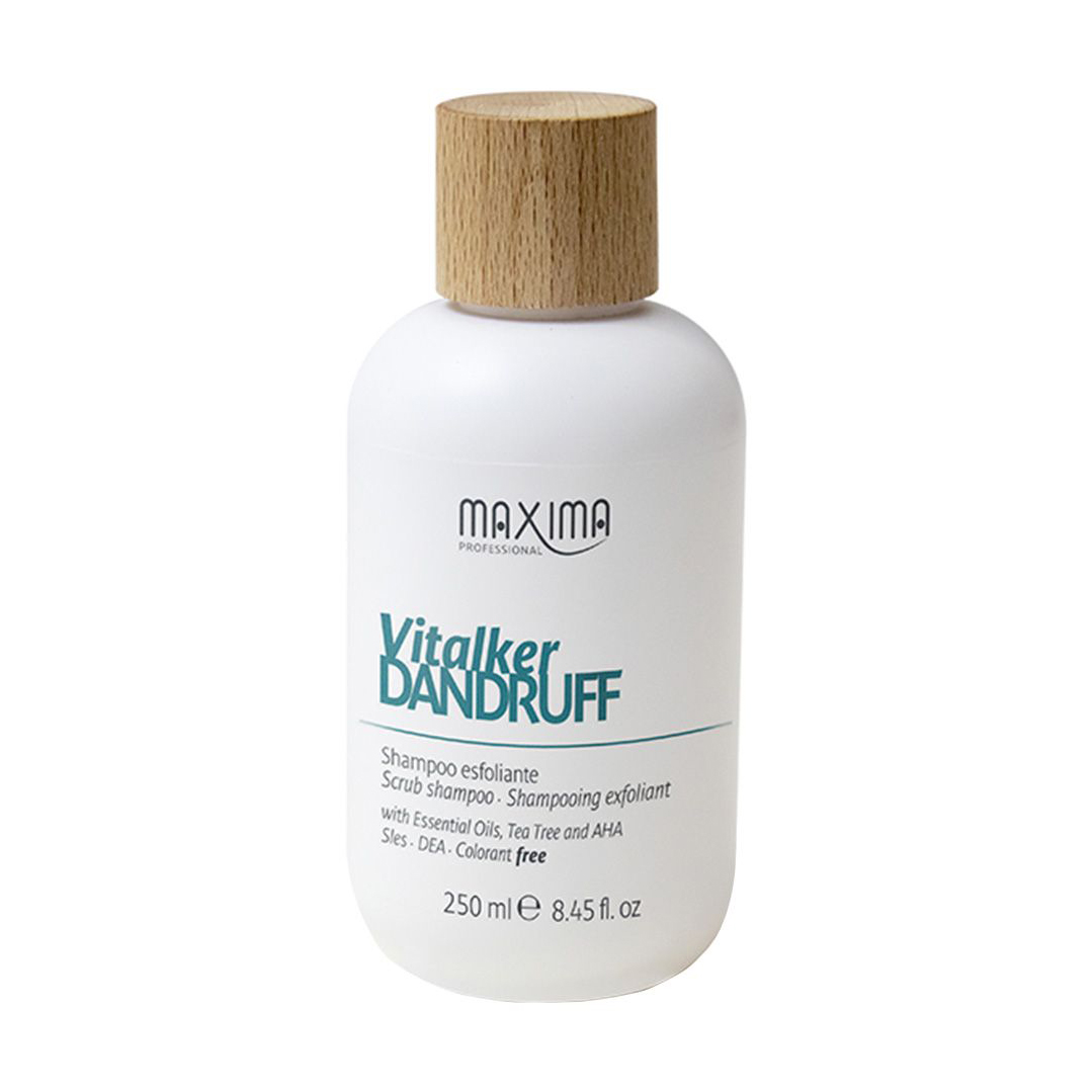 Шампунь-скраб для волосся Maxima Professional Vitalker Dandruff Shampoo проти лупи, з ефірними оліями, олією чайного дерева та АНА, 250 мл